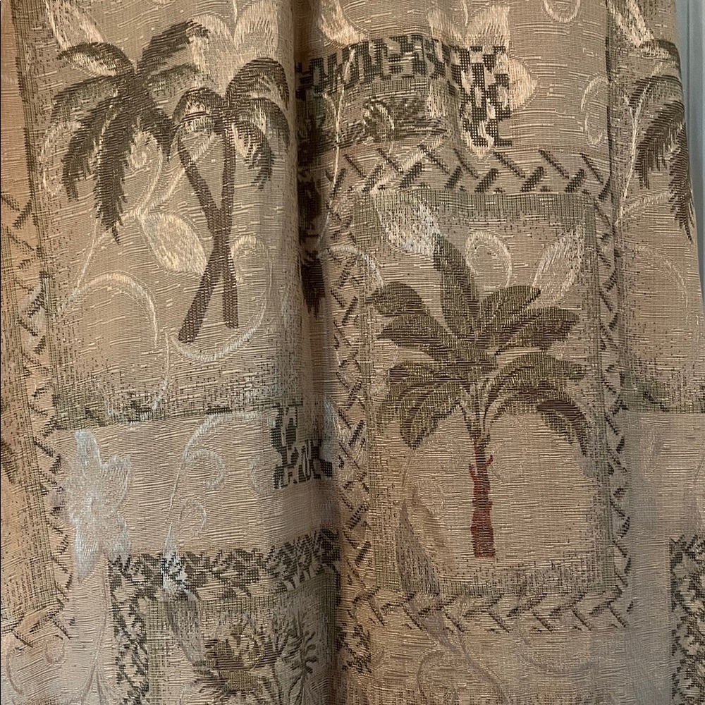 VINTAGE 🏝️Palm Tree 🌴 Curtains Cream and Green